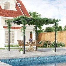 Metal Garden Pergola Gazebo Trellis Rose Plants Flowers Arbour Climbing Support