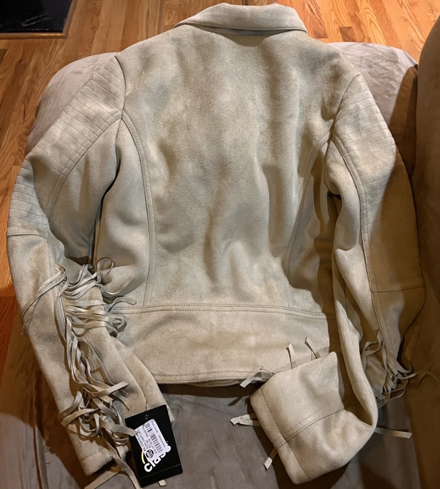 Art Class Girls Faux Leather Moto Biker Jacket Lined Metallic Tan543287 Size XL - Изображение 2 из 4