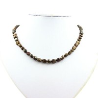 Bronzite Brasilien Perlenkette Collier Aus Stahl