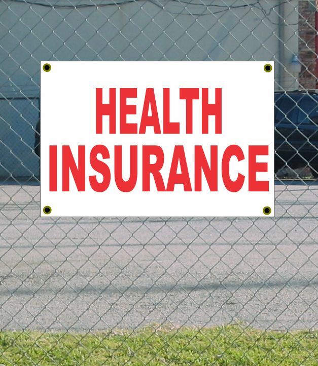 2X3 Health Insurance Red &Amp; White Banner Sign New Discount Size &Amp; Price Free Ship