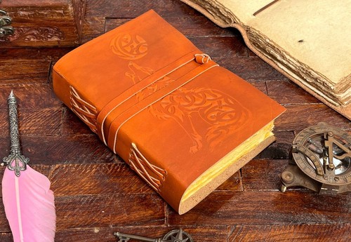 Handmade Leather Black Spell Bound Book Grimoire Journal Diary For Unisex Adult - Picture 6 of 10