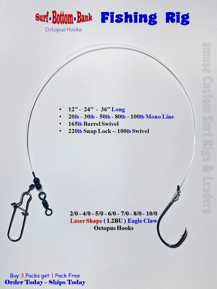 5 Carolina Bottom Octopus Surf Fishing Rigs Striped Bass Drum Catfish