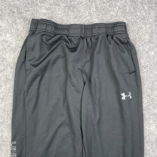Under Armour Youth Large YLG Loose Fit Sweatpants w/Drawstring Spellout Black - Picture 2 of 9
