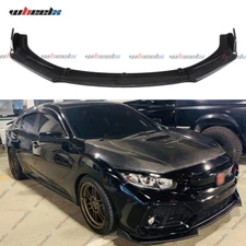 For Honda Civic Sedan 2016-2021 Carbon Fiber Style Front Bumper Lip Body Kit ABS
