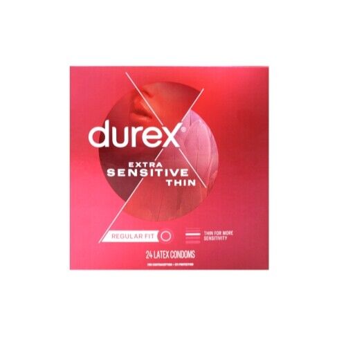 Durex Extra Sensitive Ultra Thin Condoms for Regular Fit 24 Count
