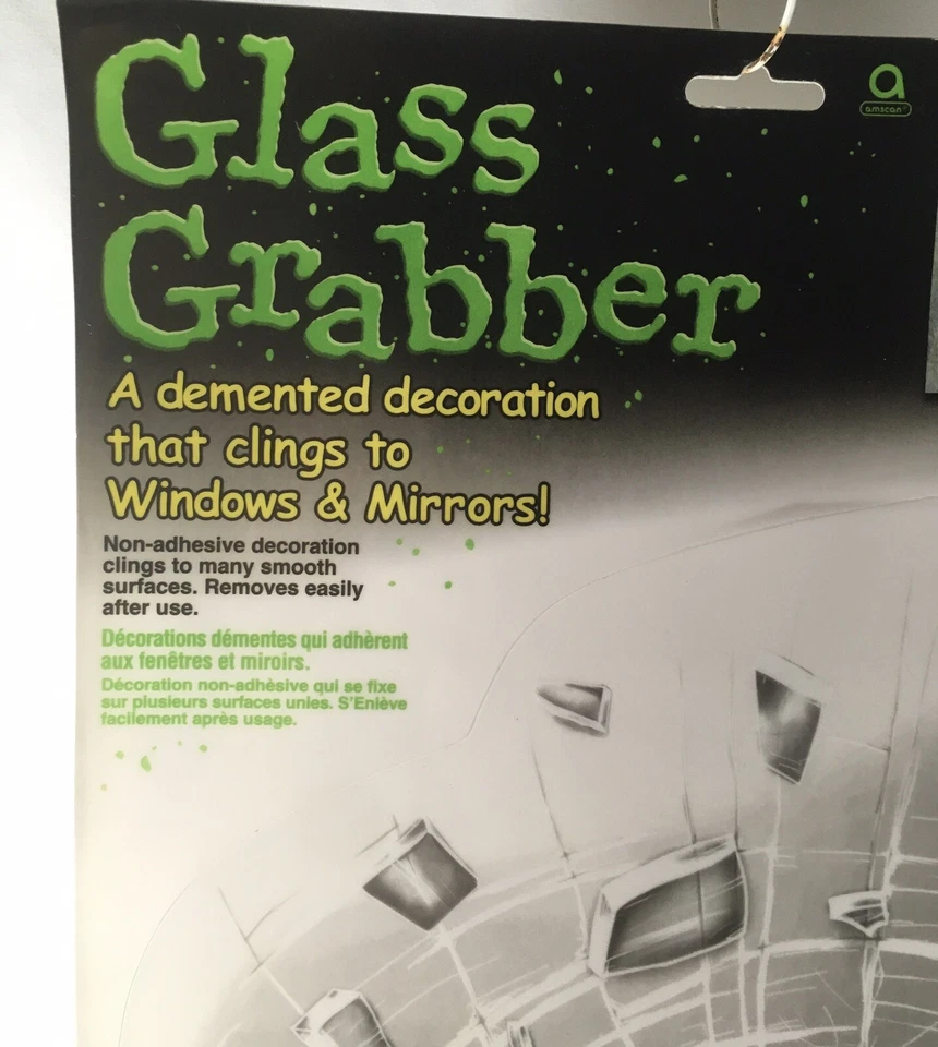 Shattered Skull Glass Mirror Grabber Skeleton Halloween Window Decoration Cling - Image 3 of 3