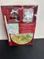 Yankee Candle Balsam & Cedar Fragranced Reed Diffuser Decor Set Snowflakes New