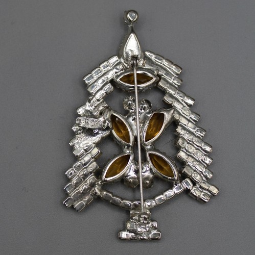 Vtg RON Rhinestone Christmas Tree Brooch Pin 1950s Pastel Crystal Large Austrian - 第 3/5 張圖片