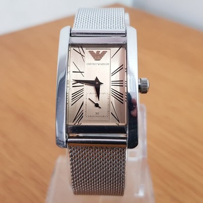 Klassische Designer-Uhr Herren Damen Emporio Armani AR0155 Champagnerfarben Art Deco