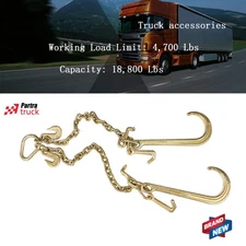New 0900134 3/8 x 2´ Grab Hook Tractor Car Wrecker Truck V Type Tow Chain J Hook