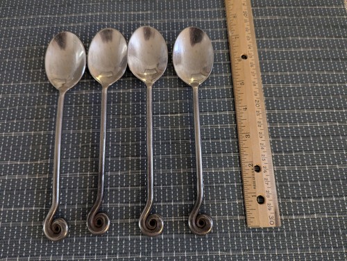 GOURMET SETTINGS TREBLE CLEF Stainless Flatware Coiled Tip Oxidized Handle 19 PC - Picture 9 of 14