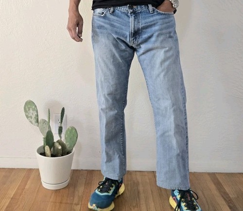 Denim & Supply Ralph Lauren Blue Denim Straight Faded Jeans Mens Size 36 X 25.5 - Picture 1 of 5