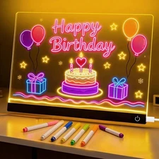 Board with Colors, Light Up Acrylic Message Board, Acrylic Dry Erase Board with