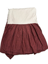 Bed Skirt King 75"Lx74"W 17" Drop 2 Tone Burgundy Pleated 100 Cotton