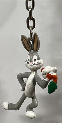 Vintage PVC Rubber Bugs Bunny Keychain Figure Toy S03 WB Warner Bros