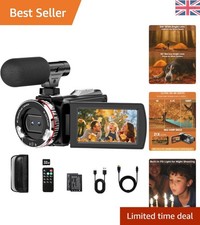 Video Camera 4K with Flip Screen, 2 Batteries & 32GB Card - Capture Every Moment