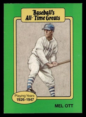Mel Ott 1987 Hygrade All-Time Greats Card #NNO New York Giants