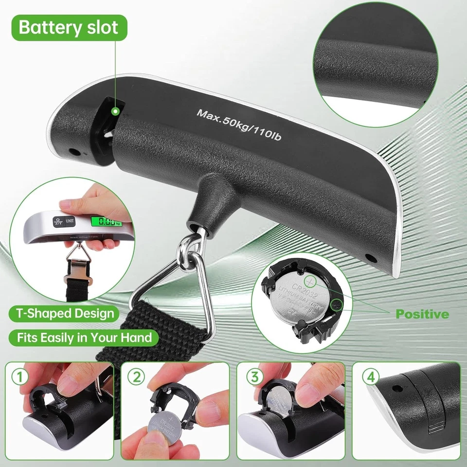 Paquete de 2 básculas digitales para maletas de viaje portátiles de 110 lb con pantalla LCD Foto 4 de 4