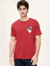 Camiseta Old Navy X Disney Roja Mickey & Minnie Mouse Talla M