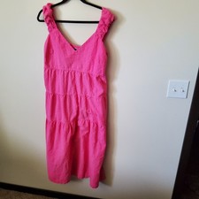 Old Navy Sundress 3 tiered Hot Pink dress size L