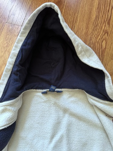 Polo Ralph Lauren Boys Size 7 Fleece Hoodie Cream Striped, Big Pony, Zip Jacket - Picture 14 of 18
