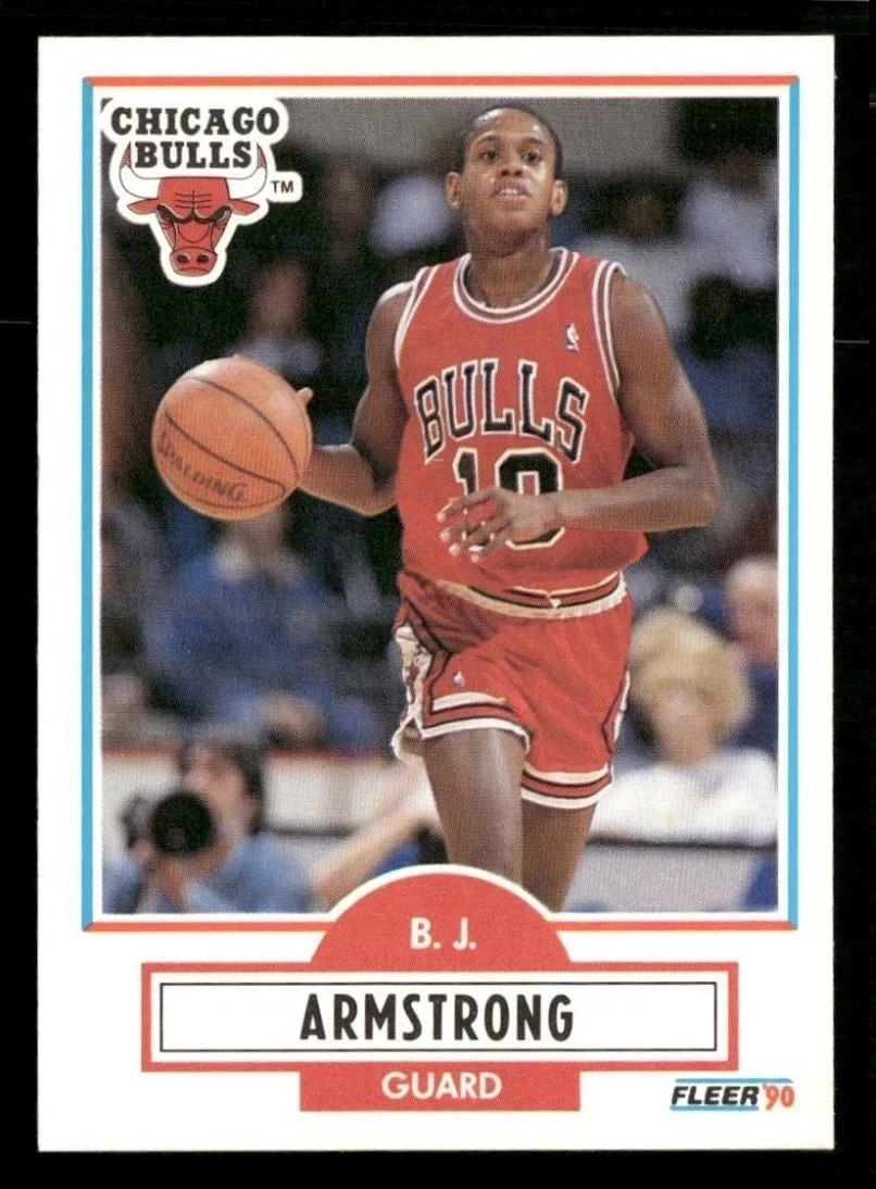 B.J. Armstrong Rookie 1990-91 Fleer #22 RC Chicago Bulls NBA Basketball Card