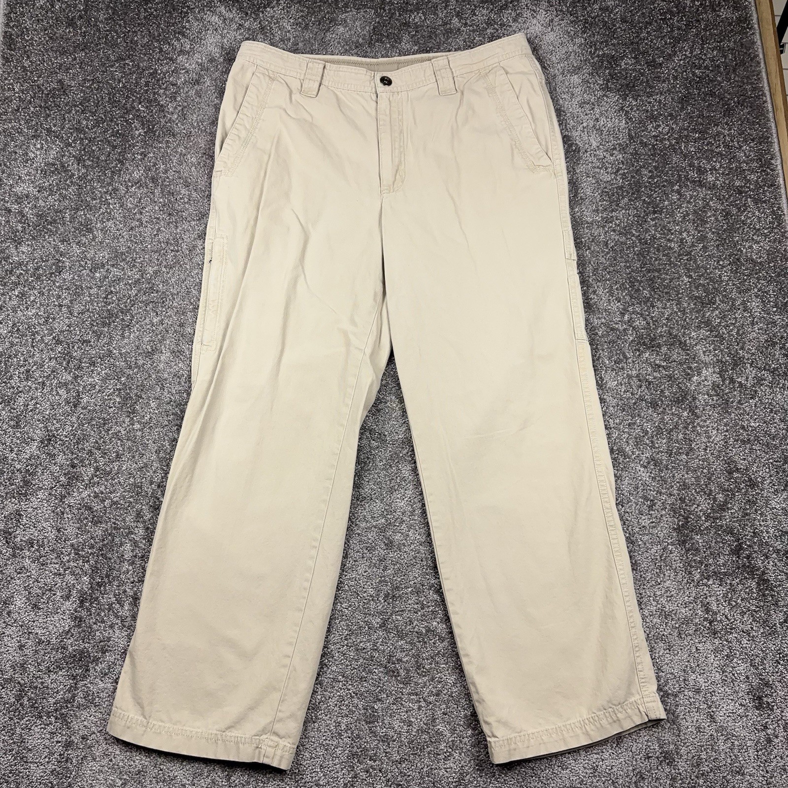 Columbia Flex ROC Pants Men's 36x30 Canvas Utility Beige Hiking Outdoors