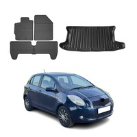 FußMatten & Kofferraumwanne Set FüR Toyota Yaris SchräGheck 2005-2010 Gummi 5X