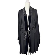 Vintage Jonquil By Diane Samandi for Neiman Marcus Black Kimono Robe sz. L