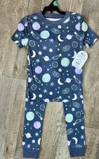 Burt's Bees Baby 5T 2-Piece Pajama Set Short Sleeve Cotton Knit Space