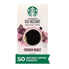 Starbucks VIA Instant French Roast Dark Roast Coffee 1 box of 50
