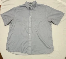 Daniel Cremieux Men's Short-Sleeve Button Shirt 2XL Blue Signature Collection 