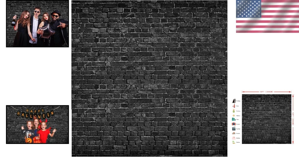多功能10x10英尺乙烯基砖墙背景适用于照片展位和装饰 — 第 2/4 张图片