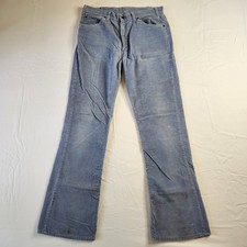 VTG 70's Levis 517 Bootcut Corduroy Pants Mens 34x33 Blue White Tab Retro READ