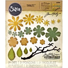 Small Tattered Florals Sizzix Thinlits Flower Die Set by Tim Holtz 661806 NEW!