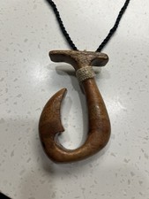 Hawaiian Koa Fish Hook Necklace