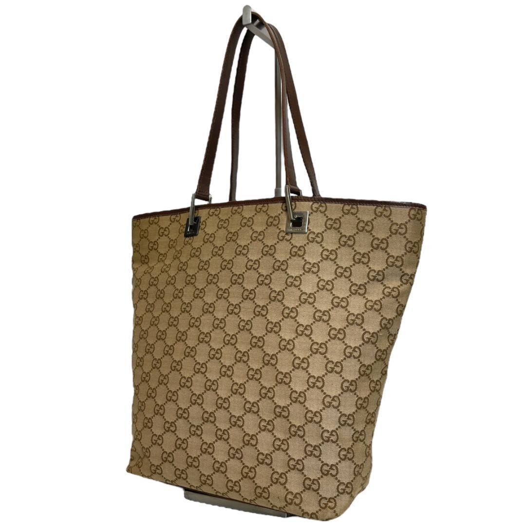 Gucci GG Canvas Tote Bag with Silver Hardware 2776 Pre-Owned