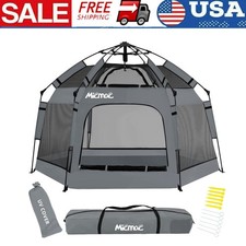 Baby Playpen w/ Canopy Pop Up Baby Beach Tent w/ Safety Lock Toddler Play Yard