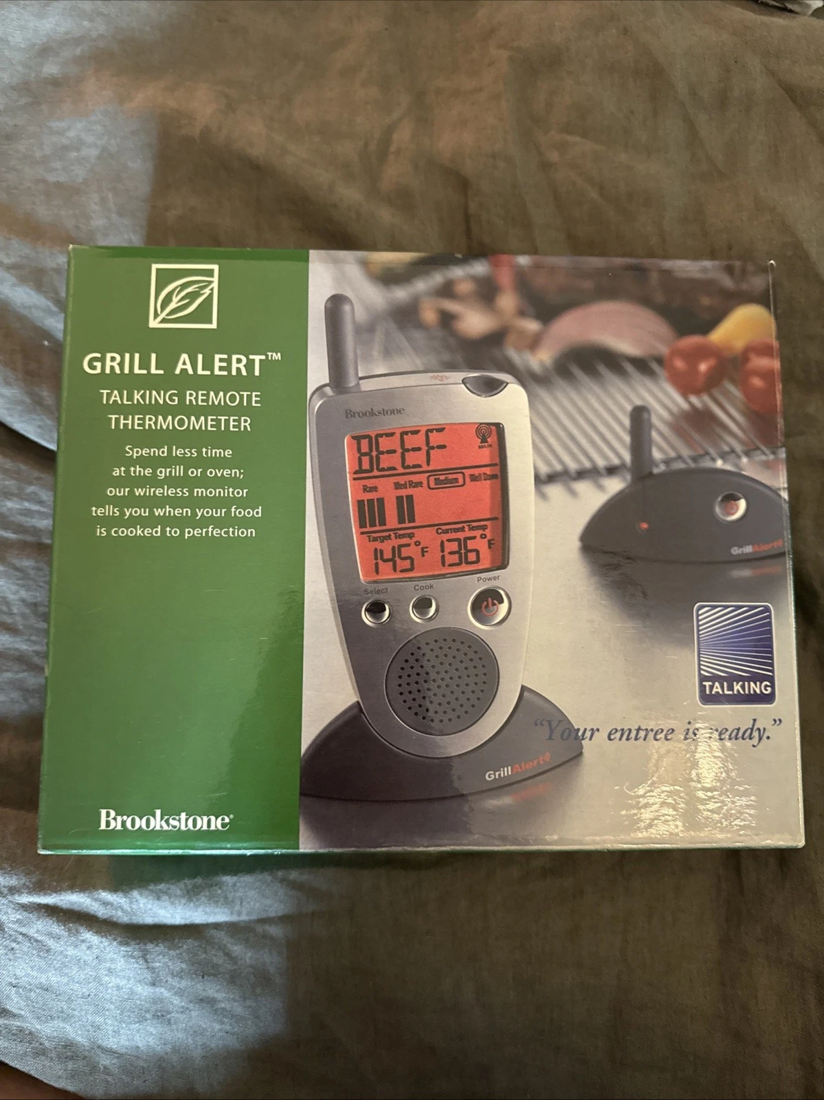 Brookstone Grill Alert Talking Remote Meat Thermometer