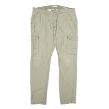 EDC Herren Cargo Hose Baumwolle Beige Regular W36 L34 Reißverschluss