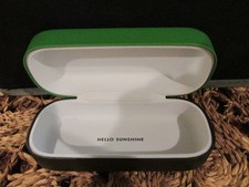 KATE SPADE NEW YORK 'HELLO SUNSHINE' SUNGLASS CASE GREEN & BLACK HARD CLAMSHELL
