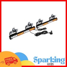 Amber/White 32 LED Light Bar 16.8" with 26 Flashing Patterns & Waterproof Design