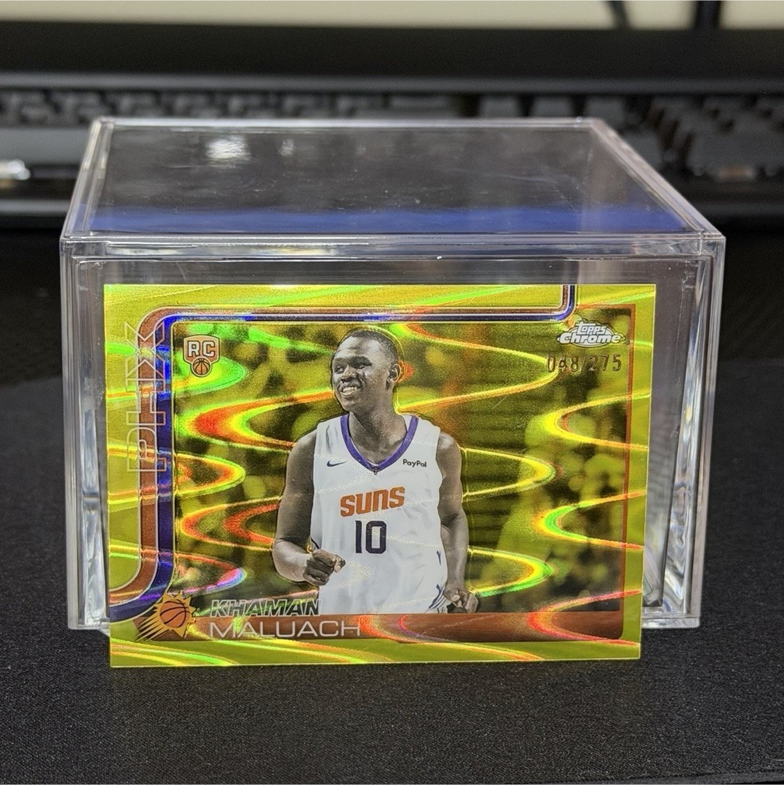 Topps 2025-26 Chrome Khaman Maluach Rookie Yellow RayWave /275 #260 Suns