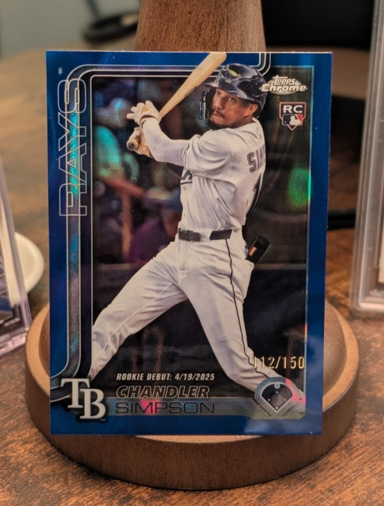 2025 Topps Chrome Update Chandler Simpson Rookie Debut Blue Lava SP #’d /150