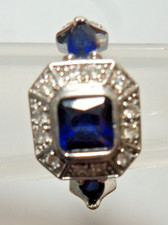 925 Synthetic Sapphire and Daimond ring
