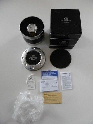 Armbanduhr Edifice Casio Wave Ceptor WVQ-560 4723 Stainless Steel Echtleder