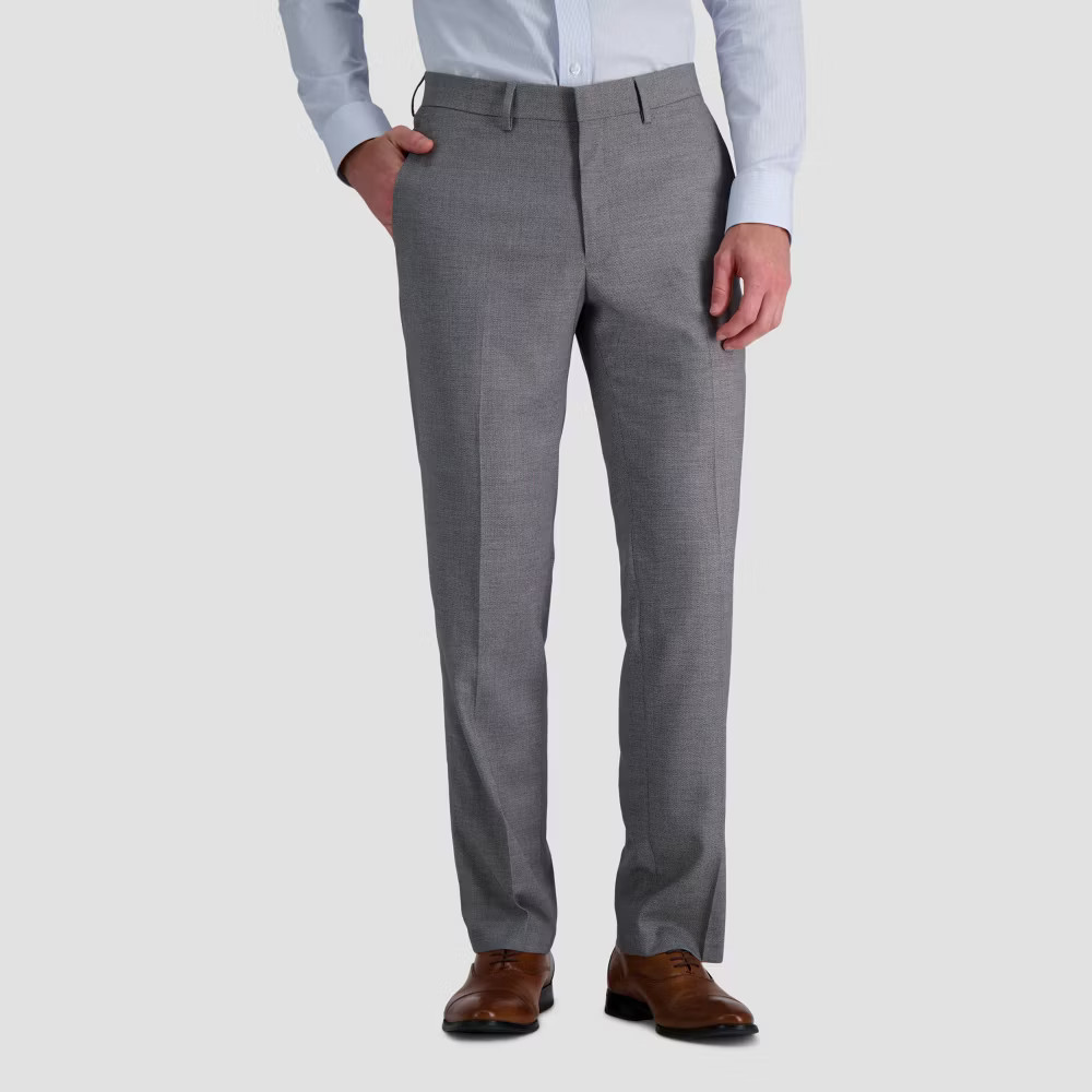 Haggar H26 Mens Tailored Fit Stretch Suit Pants - Gray 34x30 Midweight 3090₽