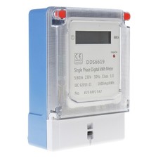 Wall Mounted Single Phase Digital kWh Meter Accurate LCD Home Electricity Meter