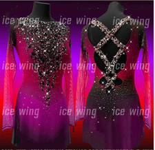 Ice Figure Skating Dress Rhythmic Gymnastics Twirling Competition red dyeing