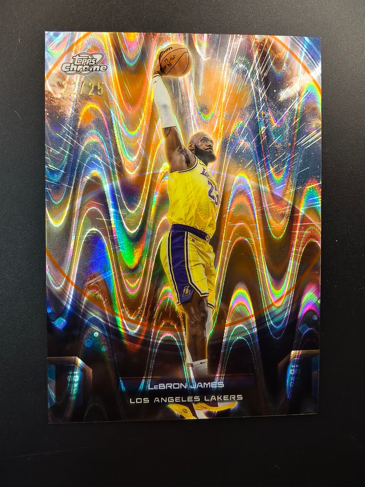 LeBron James 2025-26 Topps Cosmic Chrome Re-Entry Orange Galactic 22/25 SSP [2hk